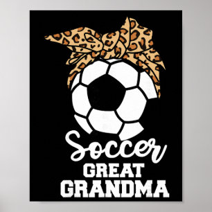 Póster Abuela genial fútbol Jugador de fútbol divertido L