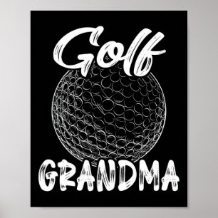 Póster Abuela Golf Mujer Golfista Jugadora de Pelota de G