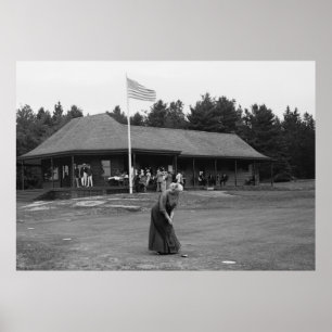 Póster Abuela hace cola en un Putt, 1915