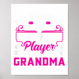 Póster Abuela Jugadora de Hockey Divertida Abuela de Hock