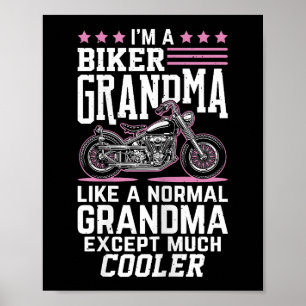 Póster Abuela Motera - Abuela en Motocicleta Abuela Moter