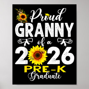 Póster Abuela orgullosa de graduada de prekín de 2026 día