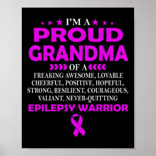 Póster Abuela orgullosa de guerrero de epilepsia T