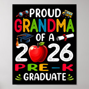 Póster Abuela orgullosa de la graduada de prekínder de 20