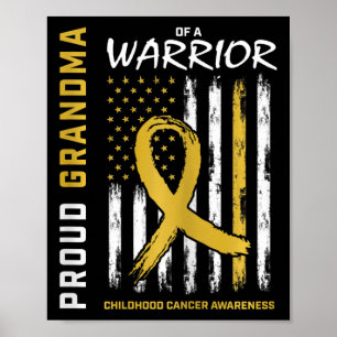 Póster Abuela orgullosa de oro Conciencia del cáncer infa