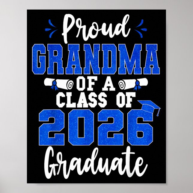 Póster Abuela orgullosa de un graduado de la clase de 202 (Frente)