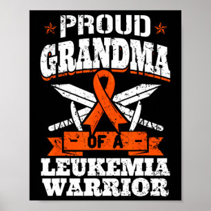 Póster Abuela Orgullosa De Un Guerrero De La Leucemia Abu