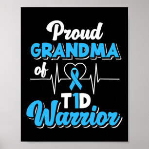 Póster Abuela Orgullosa De Un Guerrero Del T1d Diabetes D