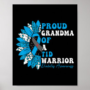 Póster Abuela Orgullosa De Un Guerrero Del T1d Diabetes T