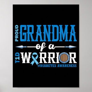 Póster Abuela Orgullosa De Un Guerrero T1d Conciencia De