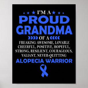 Póster Abuela Orgullosa Del Guerrero De Alopecia T