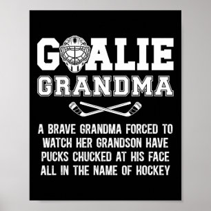 Póster Abuela portera de hockey de una abuela guardiana d