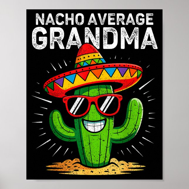 Póster Abuela promedio nacho divertida cinco de mayo mexi (Frente)