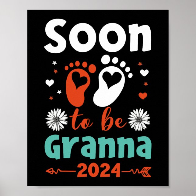 Póster Abuela Pronto 2024 Ascendida a Abuela  (Frente)