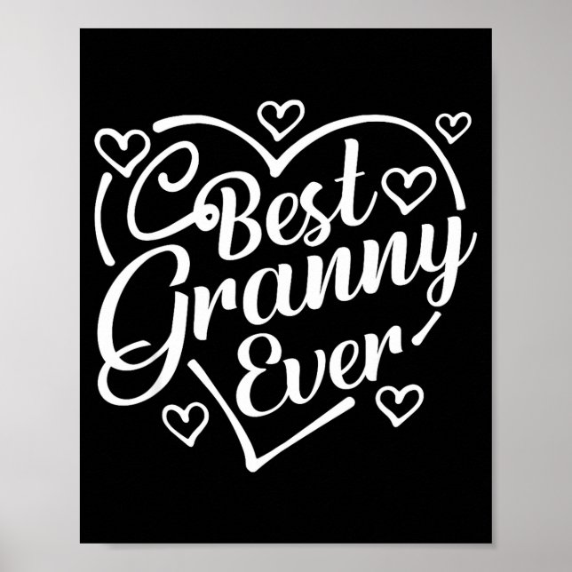 Póster Abuela siempre camiseta divertida forma de corazón (Frente)