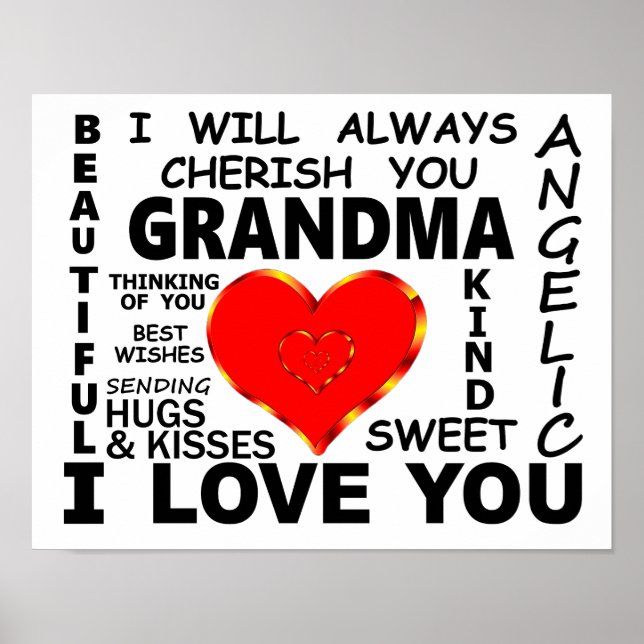 Póster Abuela Te Amo (Frente)