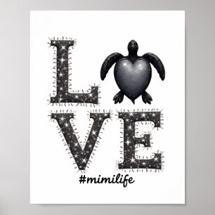 Póster Abuela Tortuga - Amar Mimi Vida Tortuga Marina, Mi