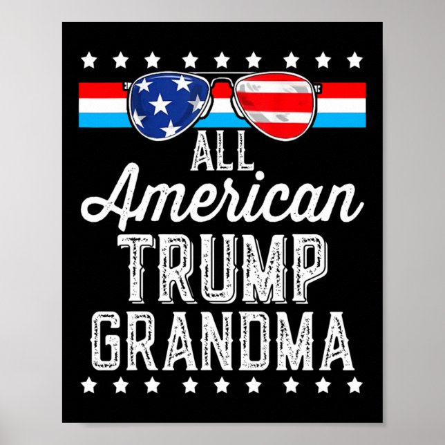 Póster Abuela Trump estadounidense Gafas de sol de la ban (Frente)