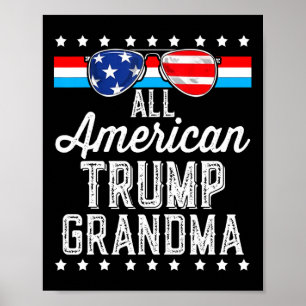 Póster Abuela Trump totalmente americana Gafas de sol de