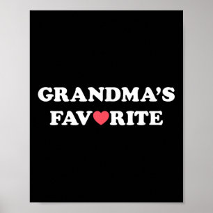 Póster Abuela y camiseta favorita (con corazón rojo).pn