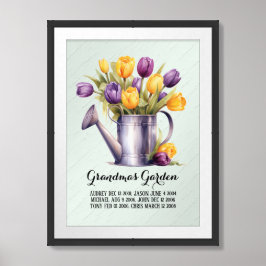 Póster Abuelas jardín de nietos con cariño