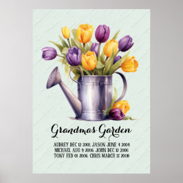 Póster Abuelas jardín de nietos con cariño