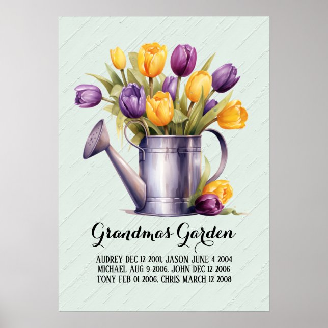 Póster Abuelas jardín de nietos con cariño (Frente)