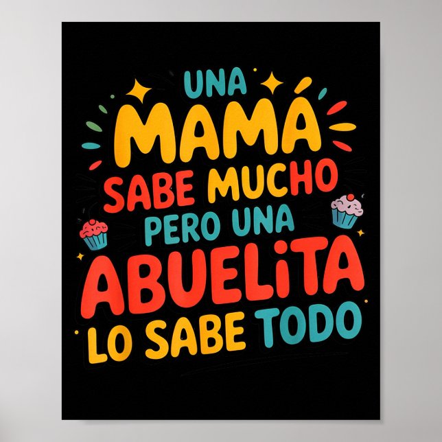 Póster Abuelita Sabe Todo Dia De La Madre Spanish Grandmo (Frente)