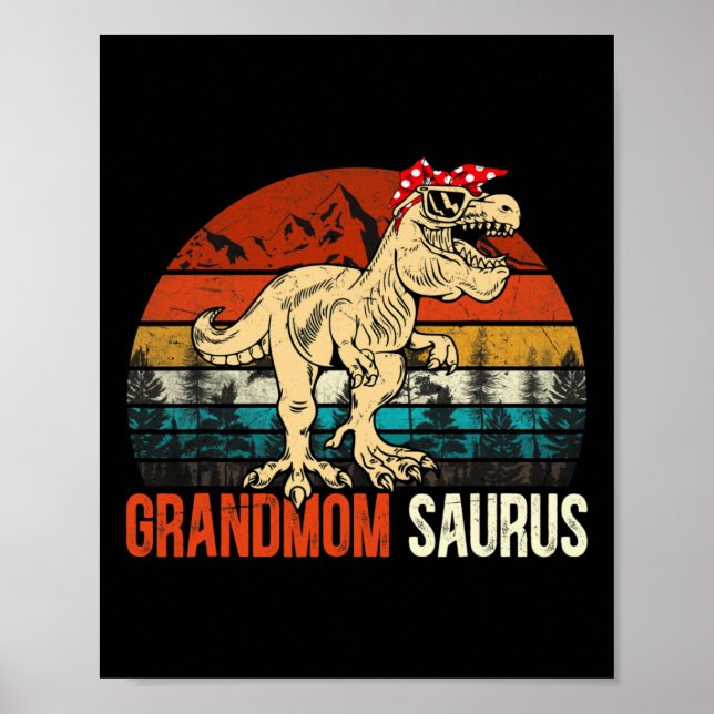Póster Abuelmosaurus T Rex Dinosaur Abuelo Saurus Coincid (Frente)