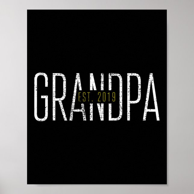 Póster Abuelo 2019 Regalo Tee Est (Frente)