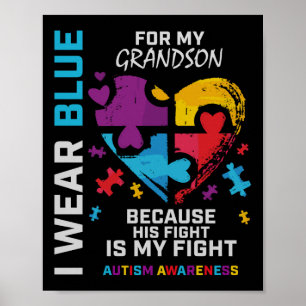 Póster Abuelo Abuela Que Llevo Azul Para Mi Abuelo