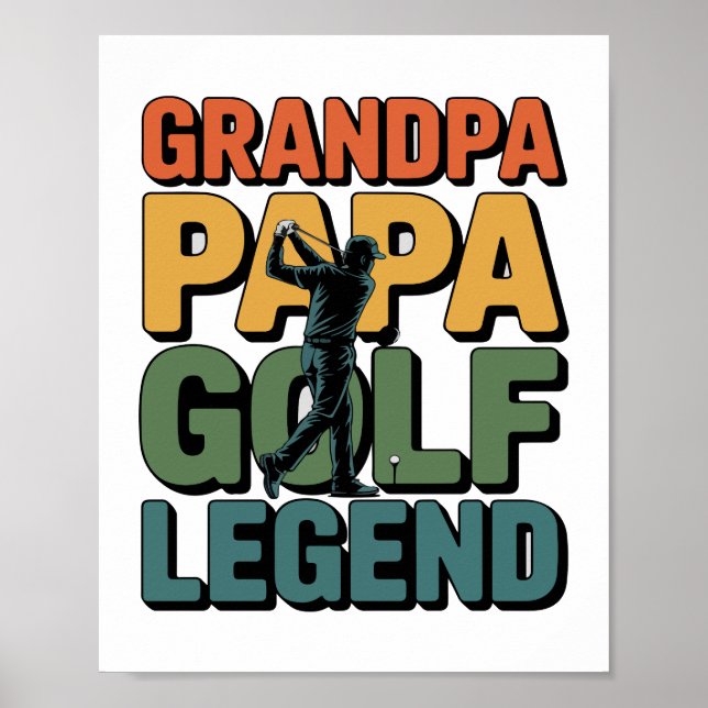 Póster Abuelo abuelo de la leyenda del golf (Frente)