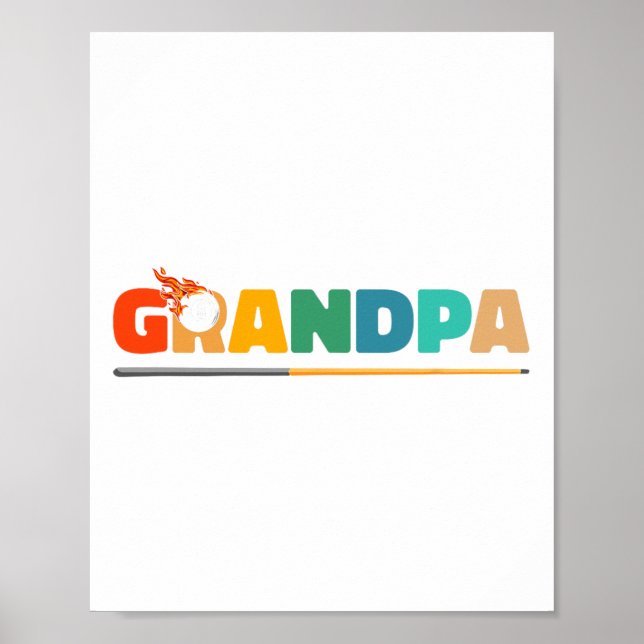 Póster Abuelo Billiard Pool Cue 8 ll Billard - Billiards (Frente)