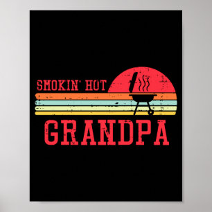 Póster Abuelo caliente pecho hombre puesta de sol retro p
