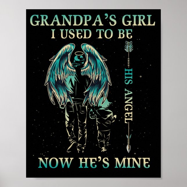 Póster Abuelo Chica que yo era su ángel ahora es mío (Frente)