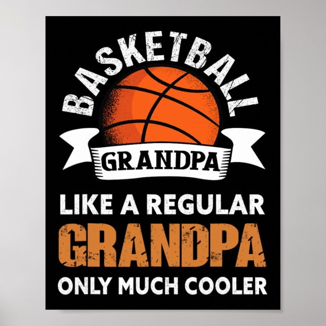 Póster Abuelo de baloncesto - Abuelo divertido de balonce (Frente)