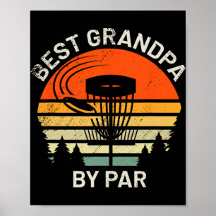 Póster Abuelo de Disc Golf Mejor Abuelo Por Par Frisbee
