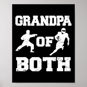 Póster Abuelo De Fútbol Gracioso Y Abuelo De Karate