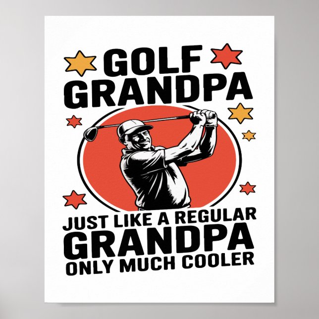 Póster Abuelo de golf igual que un abuelo normal (Frente)