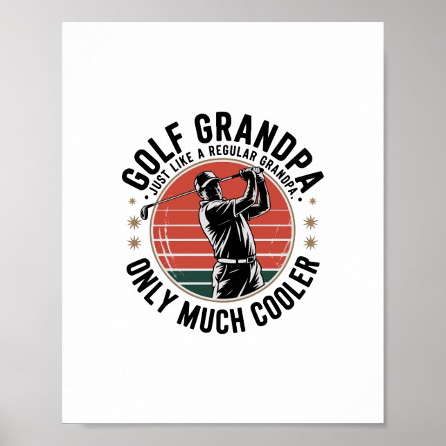 Póster Abuelo de golf igual que un abuelo normal (2) (Frente)