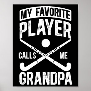 Póster Abuelo de Hockey sobre Césped Orgulloso Jugador de