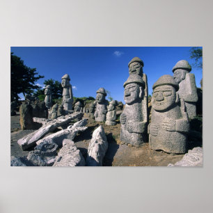 Póster Abuelo de Jeju Stone estatua a Poster de Harubang