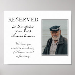 Póster Abuelo de la Novia Foto Memorial de Boda