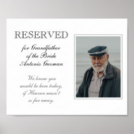 Póster Abuelo de la Novia Memorial Foto Boda