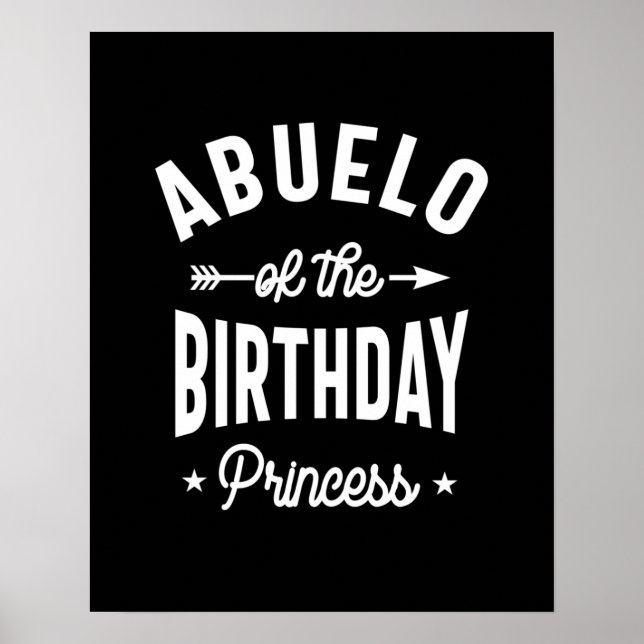 Póster Abuelo De La Princesa De Cumpleaños (Frente)