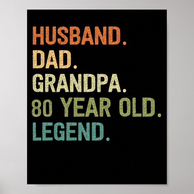 Póster Abuelo de papá esposo de 80 años regalo de cumplea (Frente)