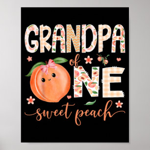 Póster Abuelo de una dulce melocotón fiesta de cumpleaños