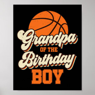 Póster Abuelo Del Niño De Cumpleaños Bysketbyll Papa F