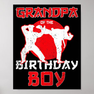 Póster Abuelo Del Niño De Cumpleaños De Karate Taekwondo