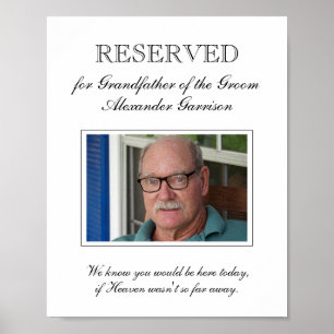 Póster Abuelo del Novio Foto Memorial de Boda